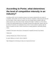 What Determines the Level of Competitive Intensity in an Industry .